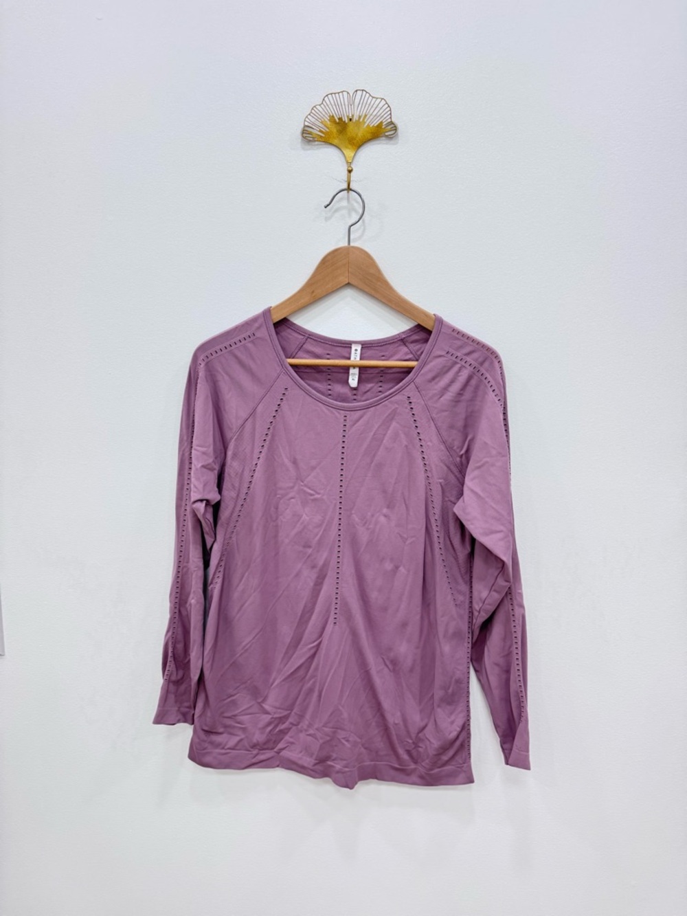 Athleta Foothill Long Sleeve Top with Mesh Vents Purple Mauve Sz XL